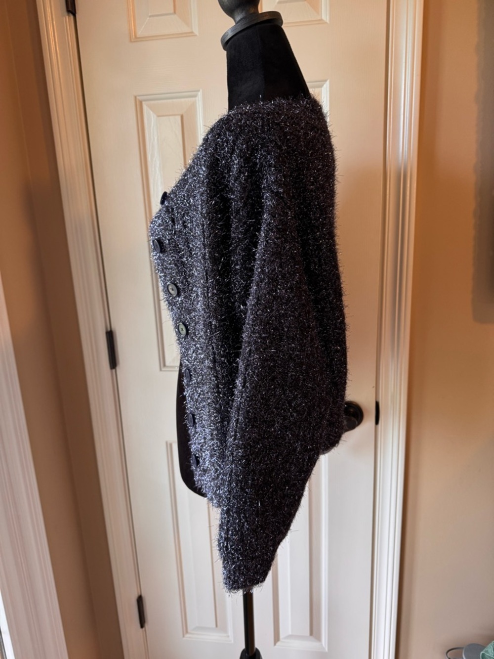 Anthropologie Boat Neck Tinsel Cardigan Sweater - Navy - sz Medium - NWT - Picture 10 of 16